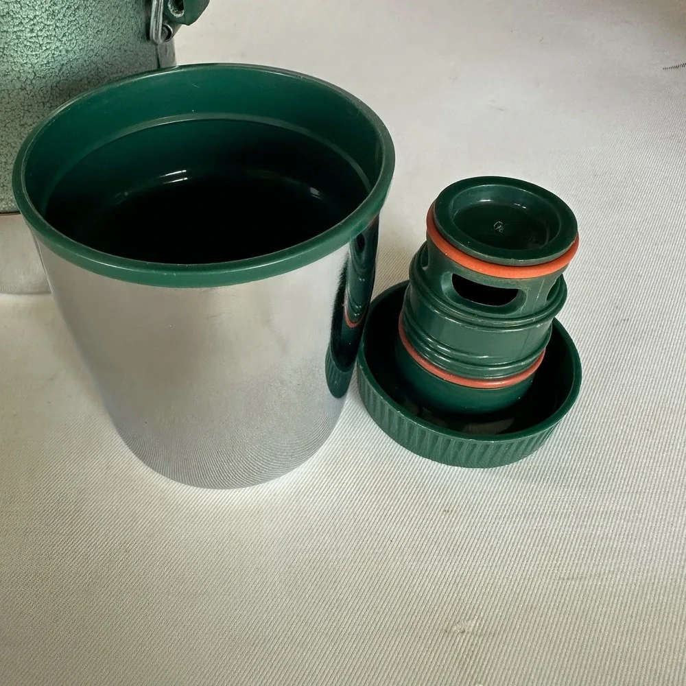 Vintage Aladdin Stanley 1 Quart Vacuum Bottle Thermos A-944DH Hammertone Green - Picture 9 of 14